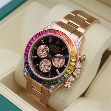 rolex daytona rainbow bezel|rolex daytona platinum diamond dial.